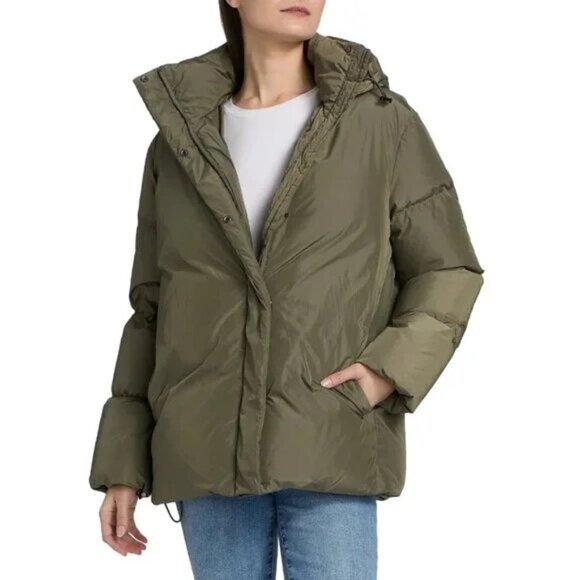 $445 Jenni Kayne Hooded Down Puffer Jacket. Sz Large. Down/Feather Filled - Picture 3 of 7